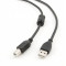 Cable USB, AM/BM, 1.5 m, Retail pack, Cablexpert, Black, CCFB-USB2-AMBM-1.5M