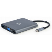 Adapter 6-in-1 Type-C to VGA/HDMI/AUX/USB3.0/SDcard reader/Type-C socket, Cablexpert A-CM-COMBO6-01