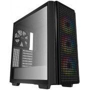 DEEPCOOL CG540 ATX Case, with Side-Window Tempered Glass Side, without PSU, Tool-less, Pre-Installed Fans: Front 3X120mm, Rear 1X140mm, 2xUSB3., Audio, Black