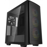 DEEPCOOL CK560 ATX Case, with Side-Window Tempered Glass Side, without PSU, Tool-less, Pre-Installed Fans: Front 3X120mm, Rear 1X140mm, 2xUSB3., 1xTypeC /Audio, Black