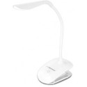 Desk Lamp Esperanza DENEB ELD104W White, 14 LED’s, Touch switch, 3 levels of brightness, Light color: 5500K, Flexible arm, Retaining clip, Built-in eye protection filter, Power: 3W, The angle of incidence of light: 120%, Power supply: USB 5V/0,5A or 4 AAA