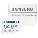 .64GB MicroSD (Class 10). UHS-I (U1)+SD adapter, Samsung EVO Plus MB-MC64KA (R:130MB/s )