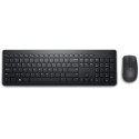 Wireless Keyboard & Mouse Dell KM3322, Multimedia keys, Sleek lines, Compact size, 2xAA/2xAAA, Black