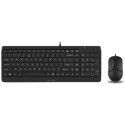 Keyboard & Mouse A4Tech F1512, Laser Engraving, Splash Proof, 1200 dpi, 3 buttons, Black, USB