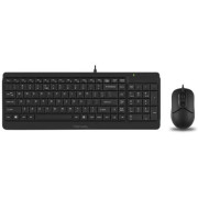 Keyboard & Mouse A4Tech F1512, Laser Engraving, Splash Proof, 1200 dpi, 3 buttons, Black, USB