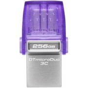 256GB USB3.2  Kingston DataTraveler microDuo 3C, Purple, USB-C + USB-A, Ultra-small (Read 200 MByte/s, Write 50 MByte/s)