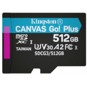 512GB SD Class10 UHS-I U3 (V30)  Kingston Canvas Go! Plus, Read: 170MB/s, Write: 70MB/s, Ideal for DSLRs/Drones/Action cameras
