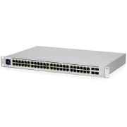 Ubiquiti UnFi Switch 48 (USW-48-POE), 48-Port 802.3at PoE Gigabit Switch with SFP, 4-ports SFP 1G, 32 ports POE+ IEEE 802.3at/af, PoE Output 195W, 1.3" Touchscreen display, Non-Blocking Throughput: 52 Gbps, Switching Capacity: 104 Gbps, Rackmountable
