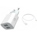 Jokade Wall Charger with Cable USB to Lightning Dual Port 5A Yiyue, White 