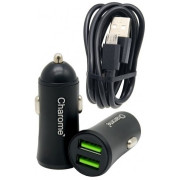 Charome Car Charger with Cable USB to Micro-USB C6, Black 