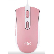 HYPERX Pulsefire Core Gaming Mouse, Pink/White, 400–6200 DPI, 4 DPI presets, Pixart 3327 sensor, RGB Logo, 7 x button mouse with ultra-responsive Omron switches, Comfortable symmetric design, Easy customisation with HyperX NGenuity software, USB,  87g