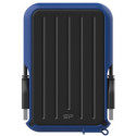 2.5" External HDD 2.0TB (USB3.2)  Silicon Power Armor A66, Black/Blue, Rubber + Plastic, Military-Grade Protection MIL-STD 810G, IPX4 waterproof, Advanced internal suspension system keeps the hard drive safe from drops and bumps