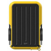 2.5" External HDD 1.0TB (USB3.2)  Silicon Power Armor A66, Black/Yellow, Rubber + Plastic, Military-Grade Protection MIL-STD 810G, IPX4 waterproof, Advanced internal suspension system keeps the hard drive safe from drops and bumps
