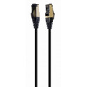 Patch Cord Cat.8  0.25m, Black, PP8-LSZHCU-BK-0.25M, Cablexpert, Low Smoke Zero Halogen (LSZH)