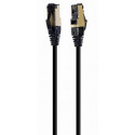 Patch Cord Cat.8  0.5m, Black, PP8-LSZHCU-BK-0.5M, Cablexpert, Low Smoke Zero Halogen (LSZH)