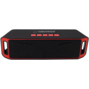 Esperanza FOLK EP126KR, Bluetooth Portable Speaker, power: 6W (2 x 3W), Black/Red, Built-in FM Radio, Bluetooth profiles: A2DP, AVRCP, HFP, HSP, Bluetooth version: 3.0, Built in USB port and TFT (microSD) card slot for MP3/MP4 playing, Operating distance: