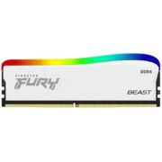 8GB DDR4-3600  Kingston FURY® Beast DDR4 RGB Special Edition, PC28800, CL17, 1.35V, Auto-overclocking, Asymmetric WHITE heat spreader, Dynamic RGB effects featuring Kingston FURY Infrared Sync technology, Intel XMP Ready  (Extreme Memory Profiles)