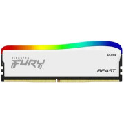 8GB DDR4-3200  Kingston FURY® Beast DDR4 RGB Special Edition, PC25600, CL16, 1.35V, Auto-overclocking, Asymmetric WHITE heat spreader, Dynamic RGB effects featuring Kingston FURY Infrared Sync technology, Intel XMP Ready (Extreme Memory Profiles)