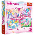 Trefl 34389 Puzzles 4In1 Unicorns And Magic