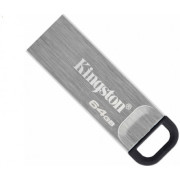 64GB Flash Drive Kingston DTKN/64GB DataTraveler Kyson Silver, Metal casing, USB3.2,  Compact and lightweight (Read 200 MByte/s)