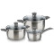 Pot Set Rondell RDS-820, Set, 6 pcs, pot 2.8L/ 20cm, 4.8 L/ 24cm with lid, ladle 1.4 L/ 16cm with lid, Fest, stainless steel