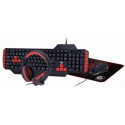 Gaming Keyboard & Mouse & Mouse Pad & Headset Gembird GGS-UMG4-02, US Layout, USB/3.5mm