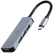 USB  3.0 Hub 4-port: Type-C to 3*USB2.0/1*USB3.1, Gembird UHB-CM-U3P1U2P3-01, Silver