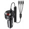 Usams Car Charger 3-in-1 C22 Dual 3.4A, Black