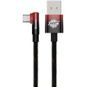 Cable USB - Type-C, Braided, 100W, 2m, 90°, Baseus MVP2 Black-Red  CAVP000520