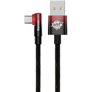 Cable USB - Type-C, Braided, 100W, 2m, 90°, Baseus MVP2 Black-Red  CAVP000520