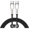 Cable Type-C - Type-C, Braided, 100W, 1m, Baseus Cafule Metal Black CATJK-C01