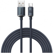 Cable USB - Type-C, Braided, 100W, 2m, Baseus Crystal Shine Black  CAJY000501