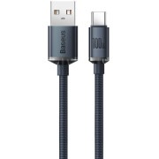 Cable USB - Type-C, Braided, 100W, 1.2m, Baseus Crystal Shine Black  CAJY000401