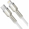 Cable Type-C - Lightning, Braided, PD 20W, 1m, Baseus Cafule Metal White CATLJK-A02