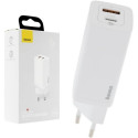 Universal Home Charger Baseus GaN2 Lite, 2xUSB (U + C), 65W, 5V/3A, White  CCGAN2L-B02
