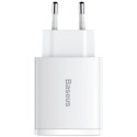 Universal Home Charger Baseus Compact, 3xUSB (2U + C), 30W, 5V/3A, White  CCXJ-E02