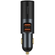 USB Car Charger - Baseus Share Together, 2xUSB (U + U + Lighter), 120W, Gray  CCBT-D0G