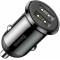 USB Car Charger - Baseus Grain Pro, 2xUSB (U + U), 5V/4.8A, Black CCALLP-01