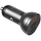 USB Car Charger - Baseus Digital Display, 2xUSB (U + U), 24W, 5V/4.8A, Display, Gray CCBX-0G