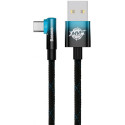 Cable USB - Type-C, Braided, 100W, 2m, 90°, Baseus MVP2 Black-Blue  CAVP000521