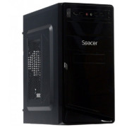 SPACER Moon mATX Case, (450W, 24 pin, 2xSATA, 8cm fan), 4xUSB2.0 /  HD Audio, 2xJack 3.5mm, Black