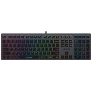 Keyboard A4Tech FX60, Low-Profile, Scissor Switch Keys, Chocolate Keycaps, Backlit, Grey, USB