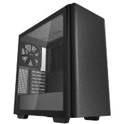 DEEPCOOL CK500 ATX Case, with Side-Window (Tempered Glass Side Panel), without PSU, Tool-less, Pre-installed: Front 1x140mm fan, Rear 1x140mm fan, Quick-release magnetic front panel,  2xUSB3.0, 1xUSB-C, 1xAudio, Black