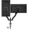 Arm for 2 monitors 13"-31.5" - AOC AD110DX with integrated USB Hub, Black, USB Hub: USB-C + USB3.0, Desk Clamp/Grommet, Aluminum structure, Gas spring, Height adjustment, Max.Load: 2-9kg, Tilt: '-90°~+85°, Swivel:180°, Rotation: 360°, Hidden cable manage