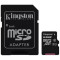 Карта памяти Kingston 64 GB microSDHC + SD Adapter Class10 100MB/s