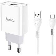 HOCO C81A Asombroso single port charger set Type-C White