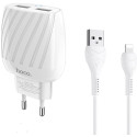 HOCO C78A Max energy dual port charger set for Lightning White