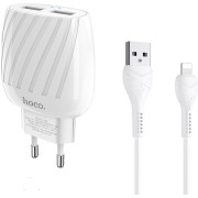 HOCO C78A Max energy dual port charger set for Lightning White
