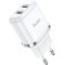 HOCO N4 Aspiring dual port charger set for Type-C White