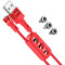 HOCO U98 3-in-1 Sunway multi-functional magnetic charging cable(Lightning/Micro/Type-C) Red